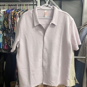Men's Dusty Lilac Jaquard  Textured Geometric Pattern Casual Button Down Shirt